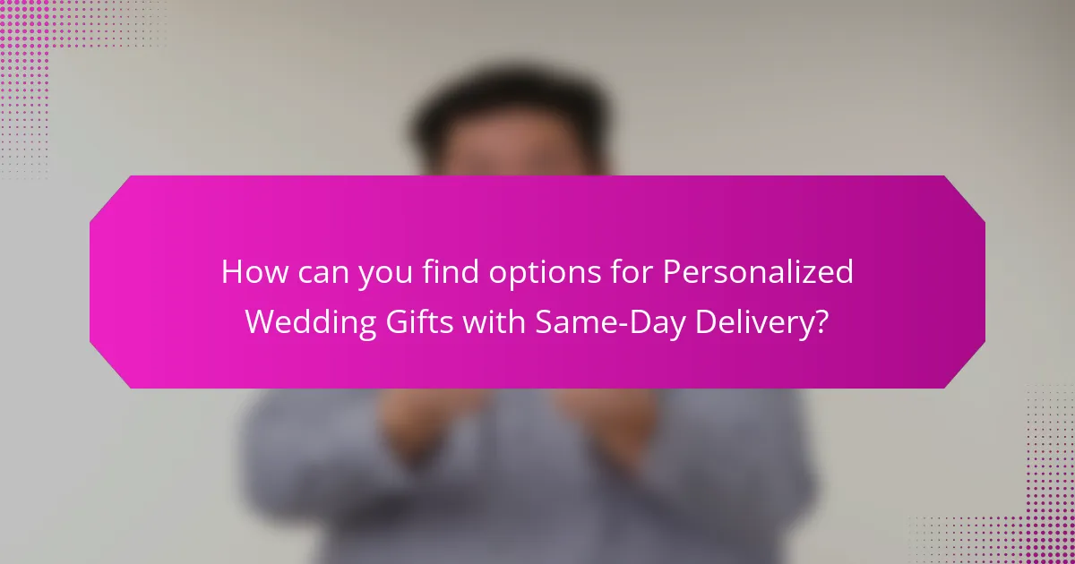How can you find options for Personalized Wedding Gifts with Same-Day Delivery?
