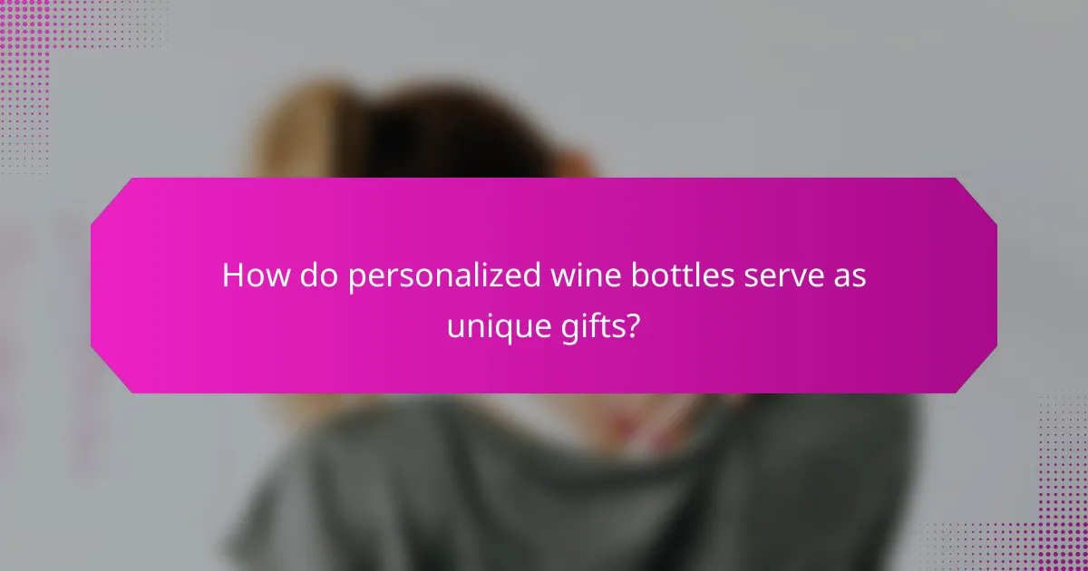 How do personalized wine bottles serve as unique gifts?
