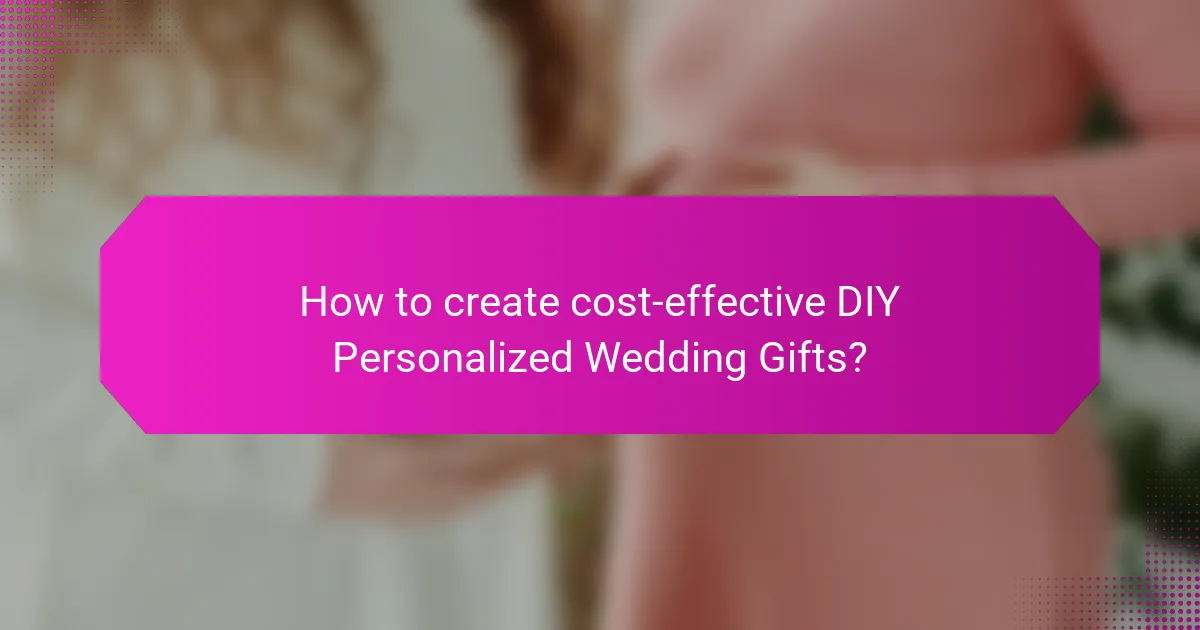 How to create cost-effective DIY Personalized Wedding Gifts?