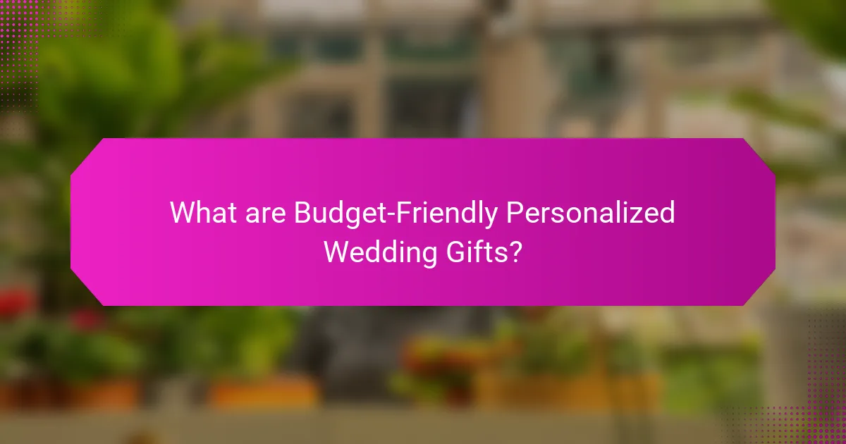 What are Budget-Friendly Personalized Wedding Gifts?