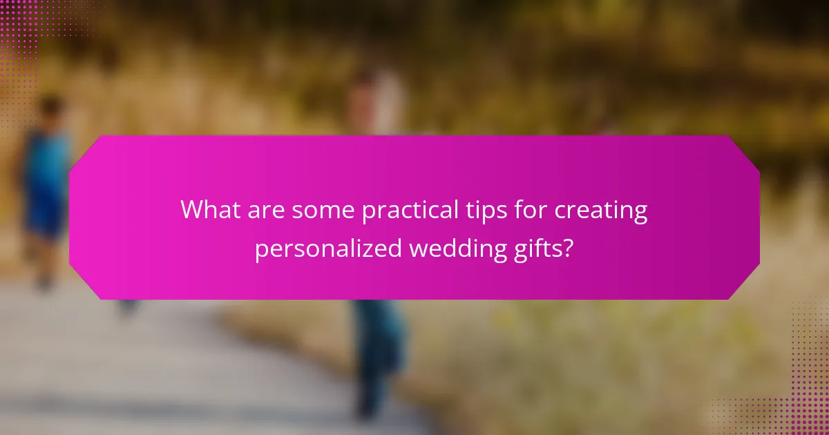 What are some practical tips for creating personalized wedding gifts?