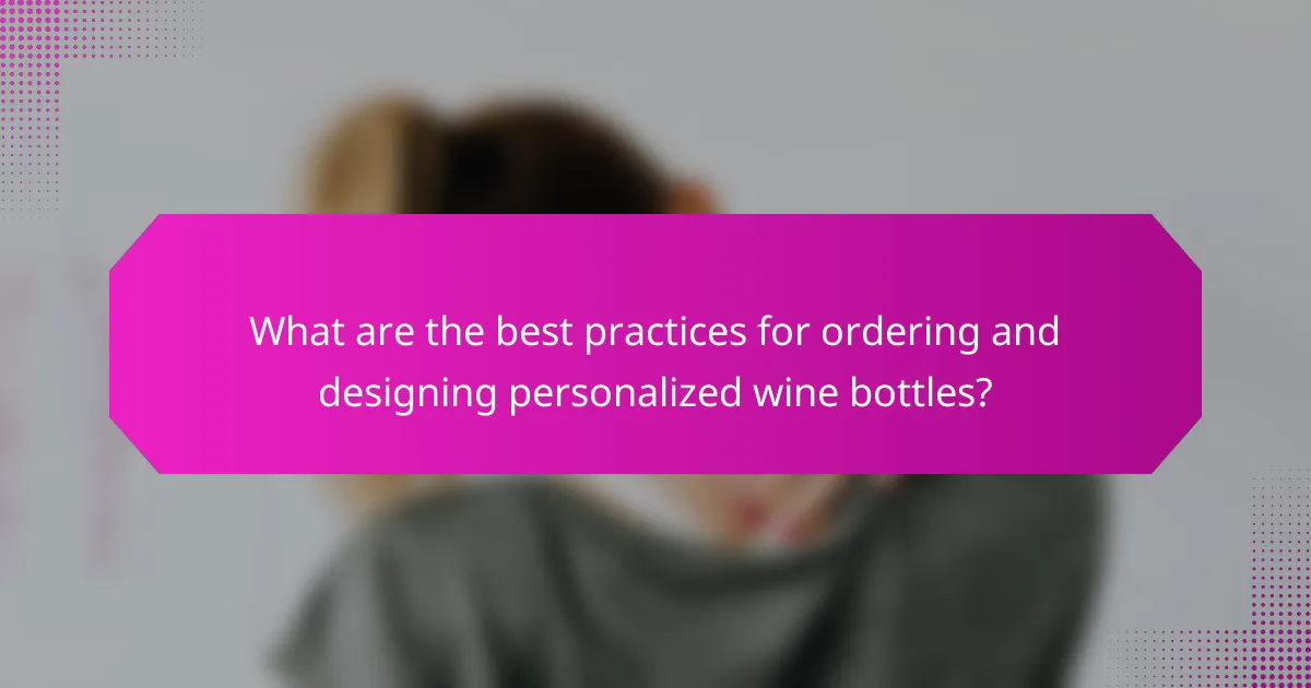 What are the best practices for ordering and designing personalized wine bottles?