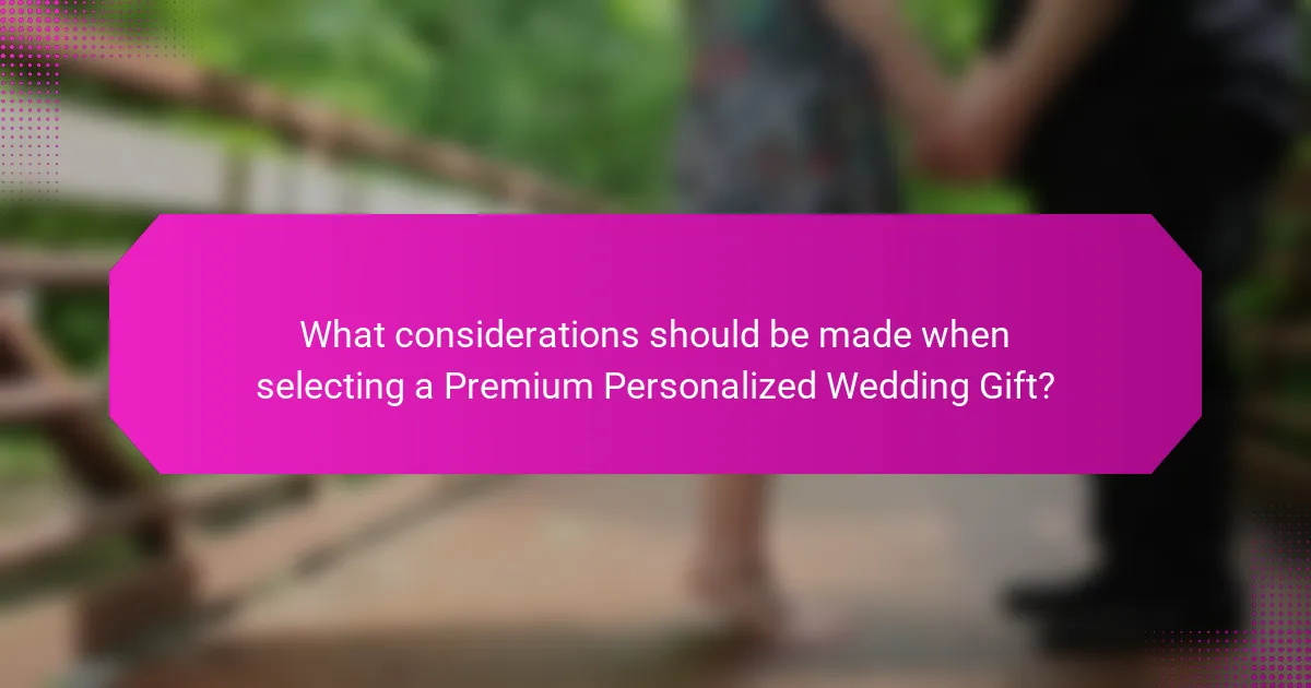 What considerations should be made when selecting a Premium Personalized Wedding Gift?