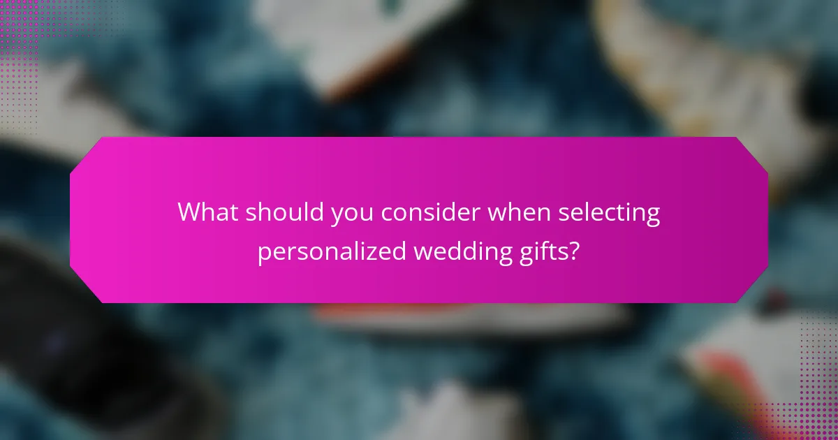 What should you consider when selecting personalized wedding gifts?