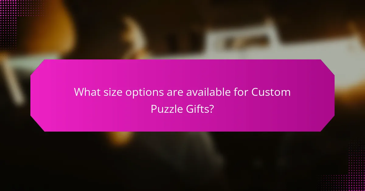 What size options are available for Custom Puzzle Gifts?