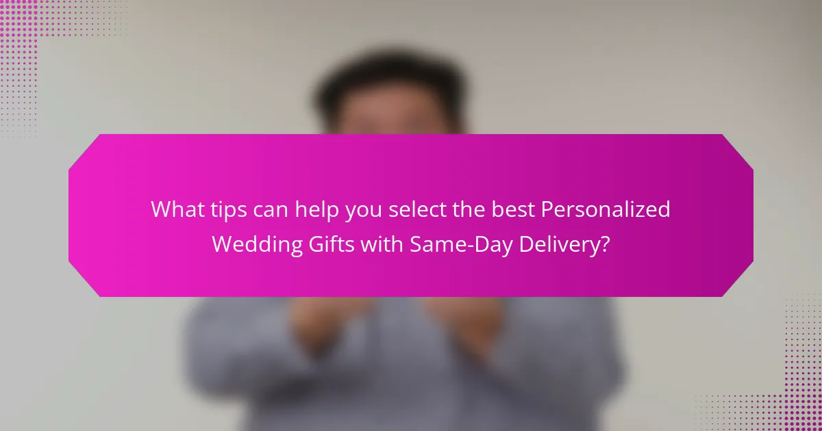 What tips can help you select the best Personalized Wedding Gifts with Same-Day Delivery?